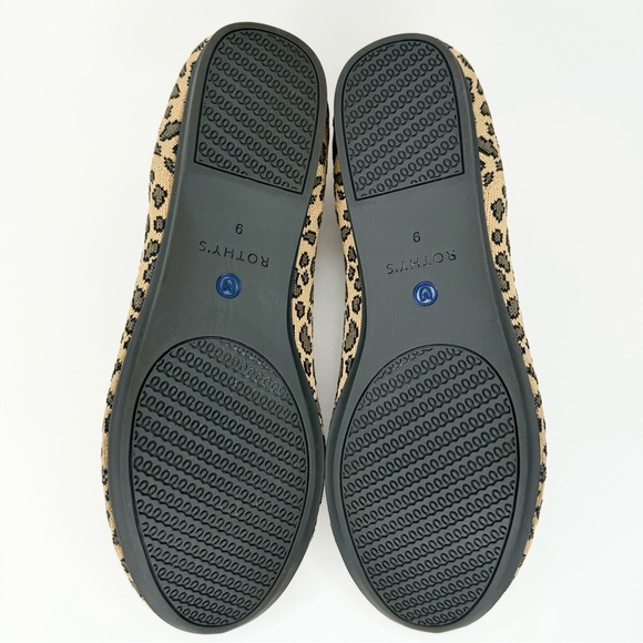 Women's 9 Rothy's RETIRED leopard print round toe the loafer ballet flats shoes - Picture 6 of 6